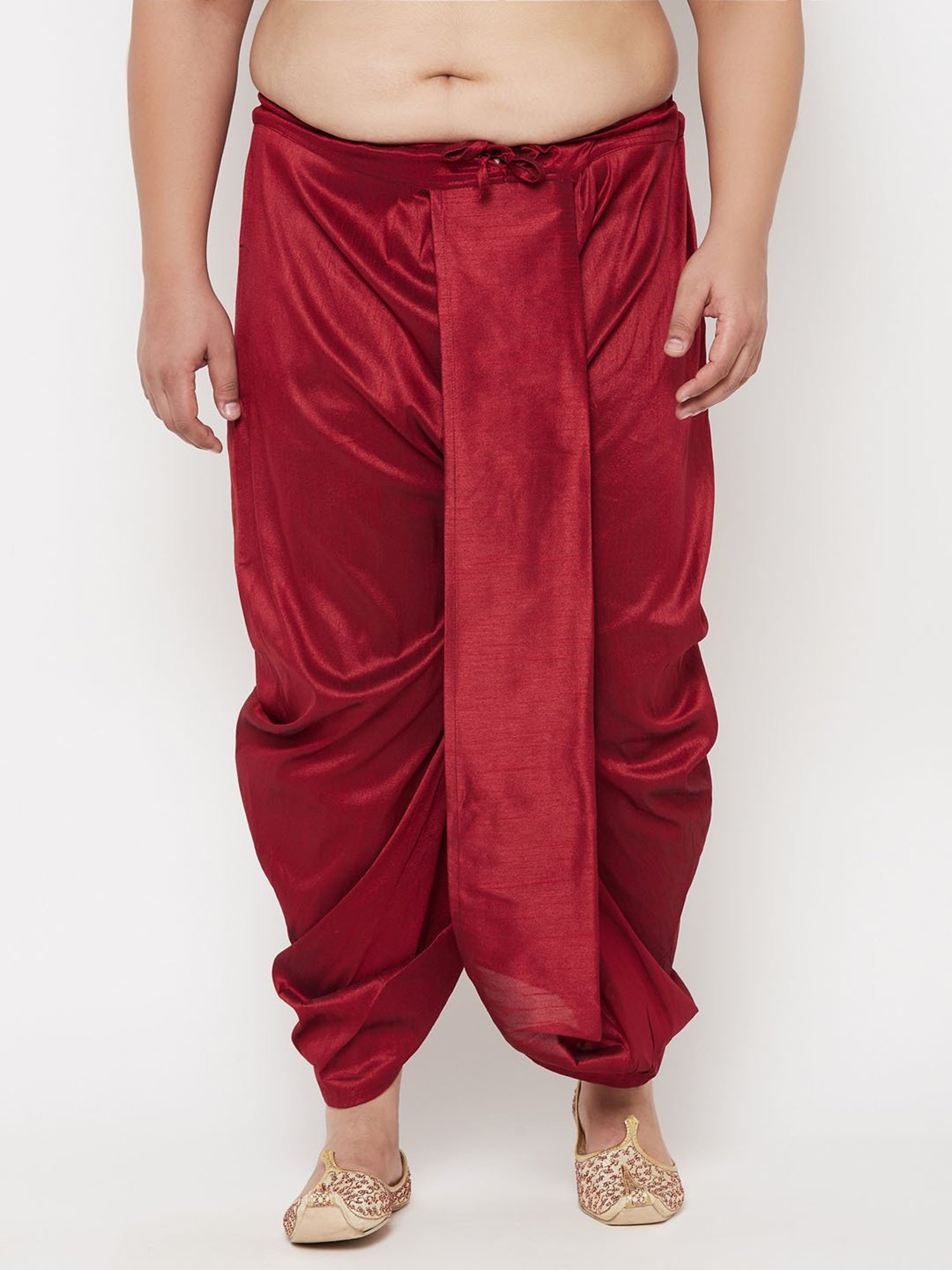 VASTRAMAY Maroon Regular fit Solid Dhotis