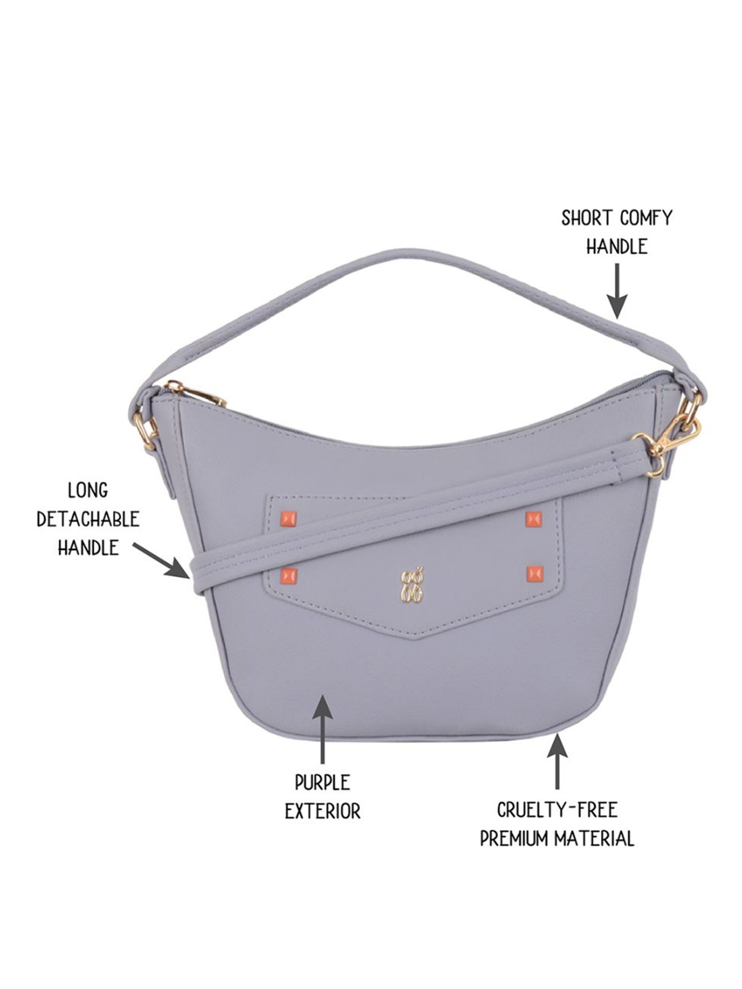 Baggit Purple Small Hobo Bag