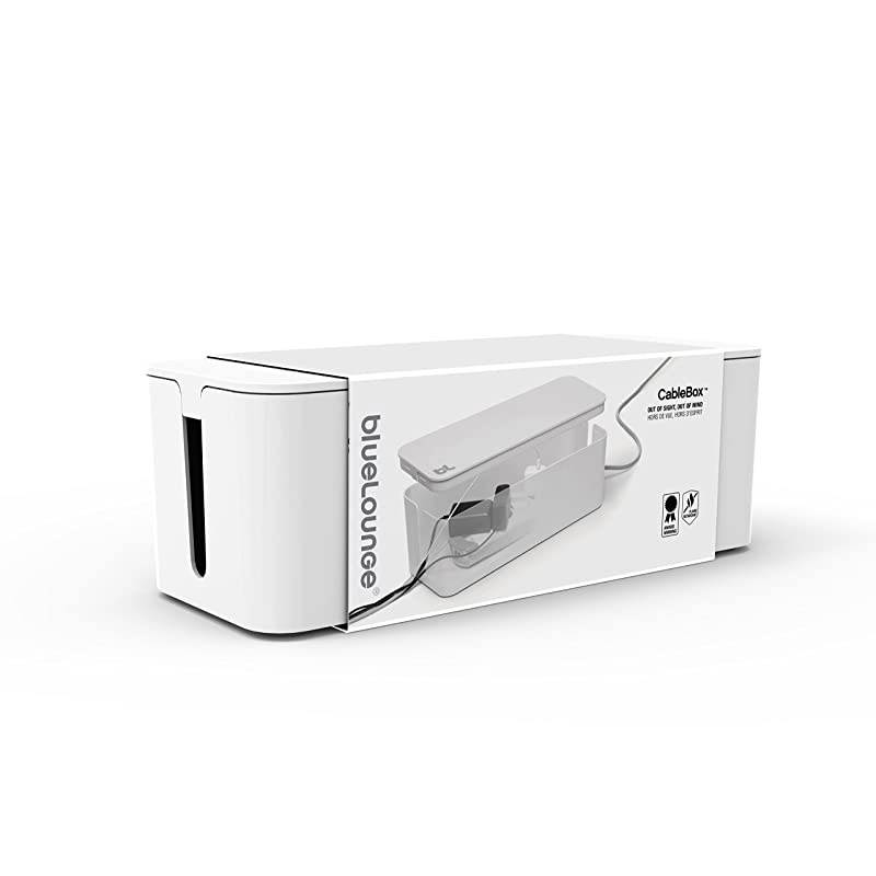 CableBox cable organizer hides messy loose tangled cables White color CB01WH