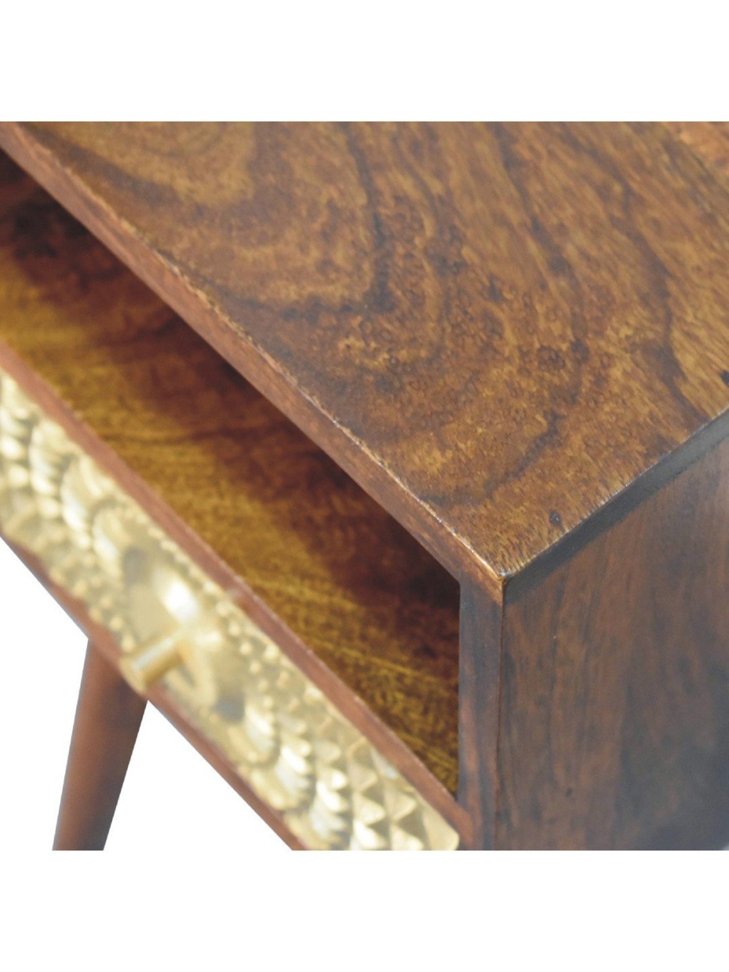 Ikiriya Avina Solid Dark Brown Wood End Table
