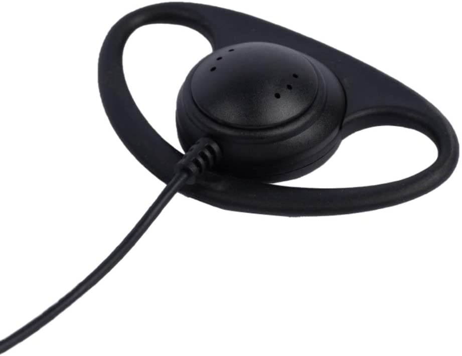 D Shape Earpiece Headset with Mic PTT Compatible with Baofeng UV-5R BF-888S BF-F8HP BF-F9 UV-82 UV-82HP UV-82C Kenwood TK-2107 TK-3107 Walkie Talkies Two Way Radio 2 pin (10 Pack)