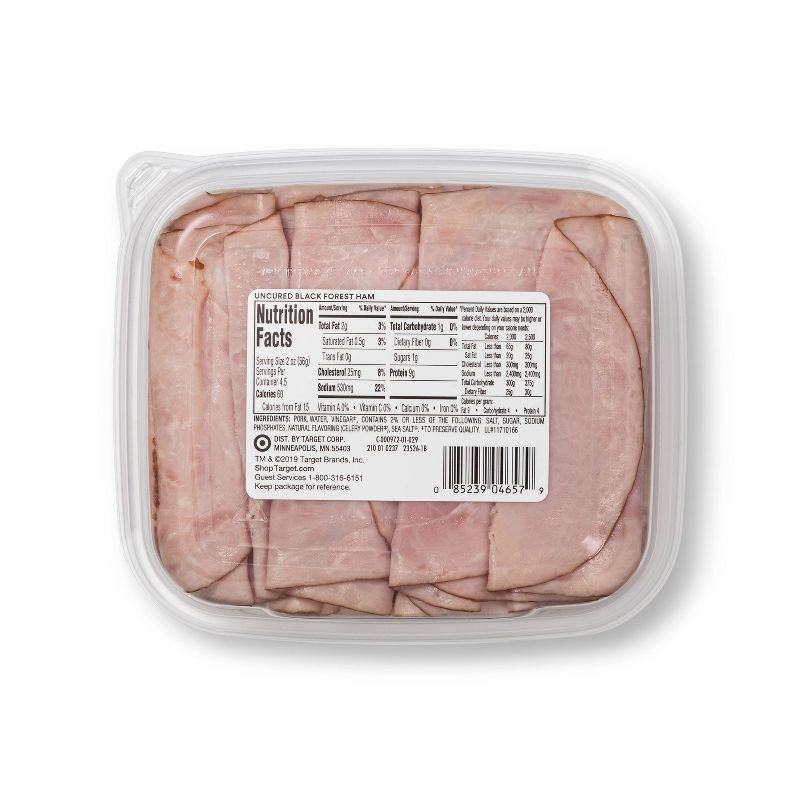 Uncured Black Forest Ham Ultra-Thin Deli Slices - 9oz - Good & Gather™