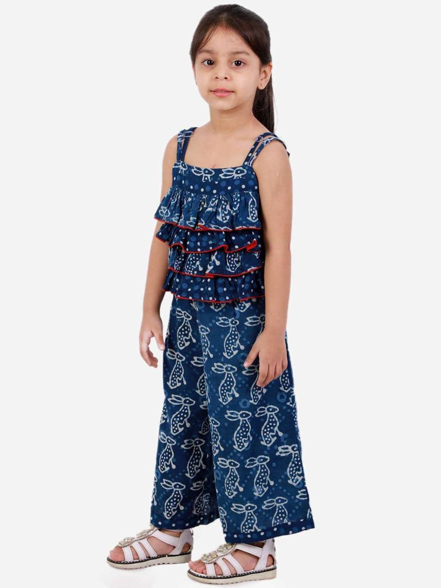 TWISHA Kids Blue Printed Jumpsuit