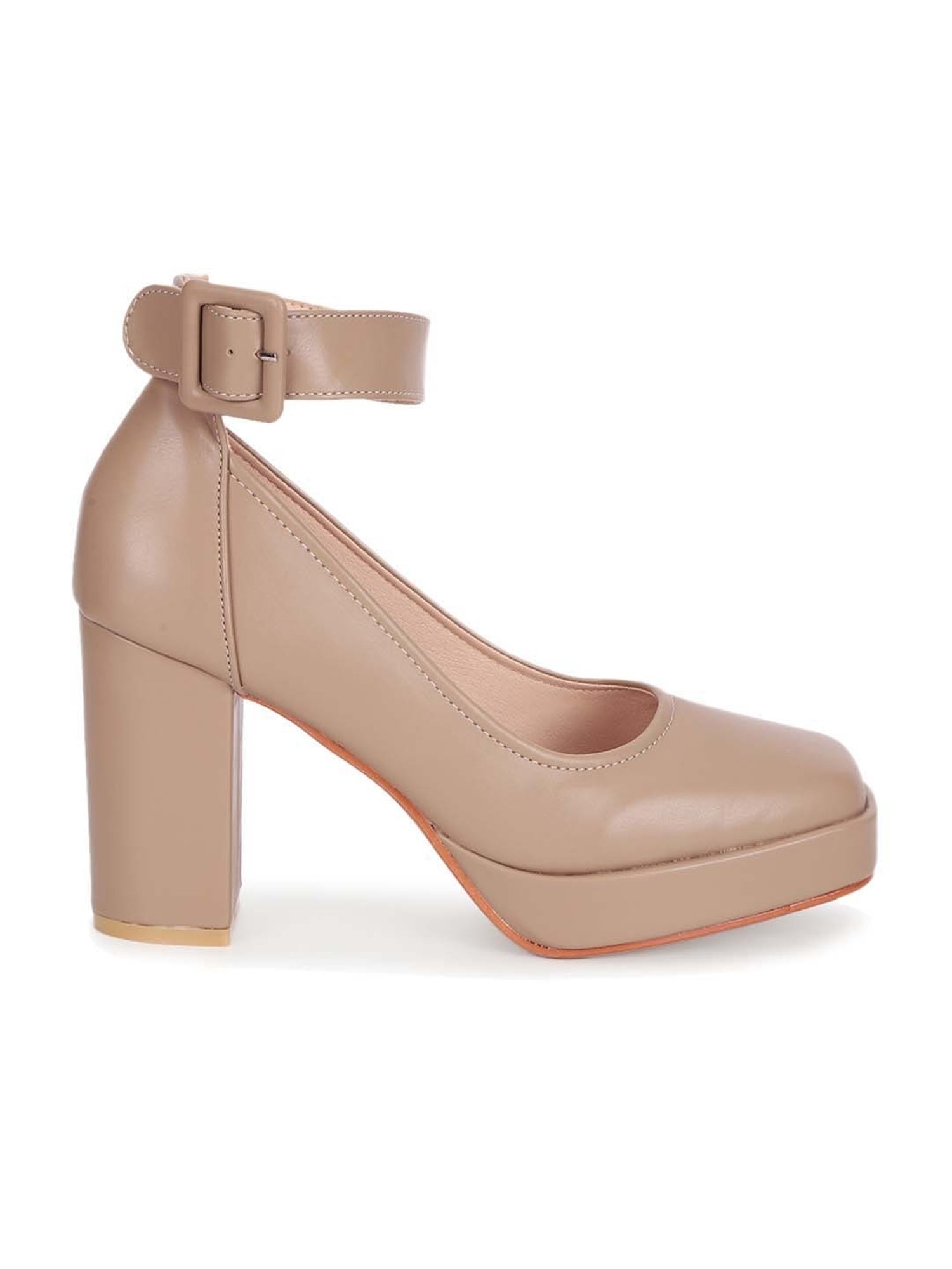 Truffle Collection Women's Beige Ankle Strap Sandals