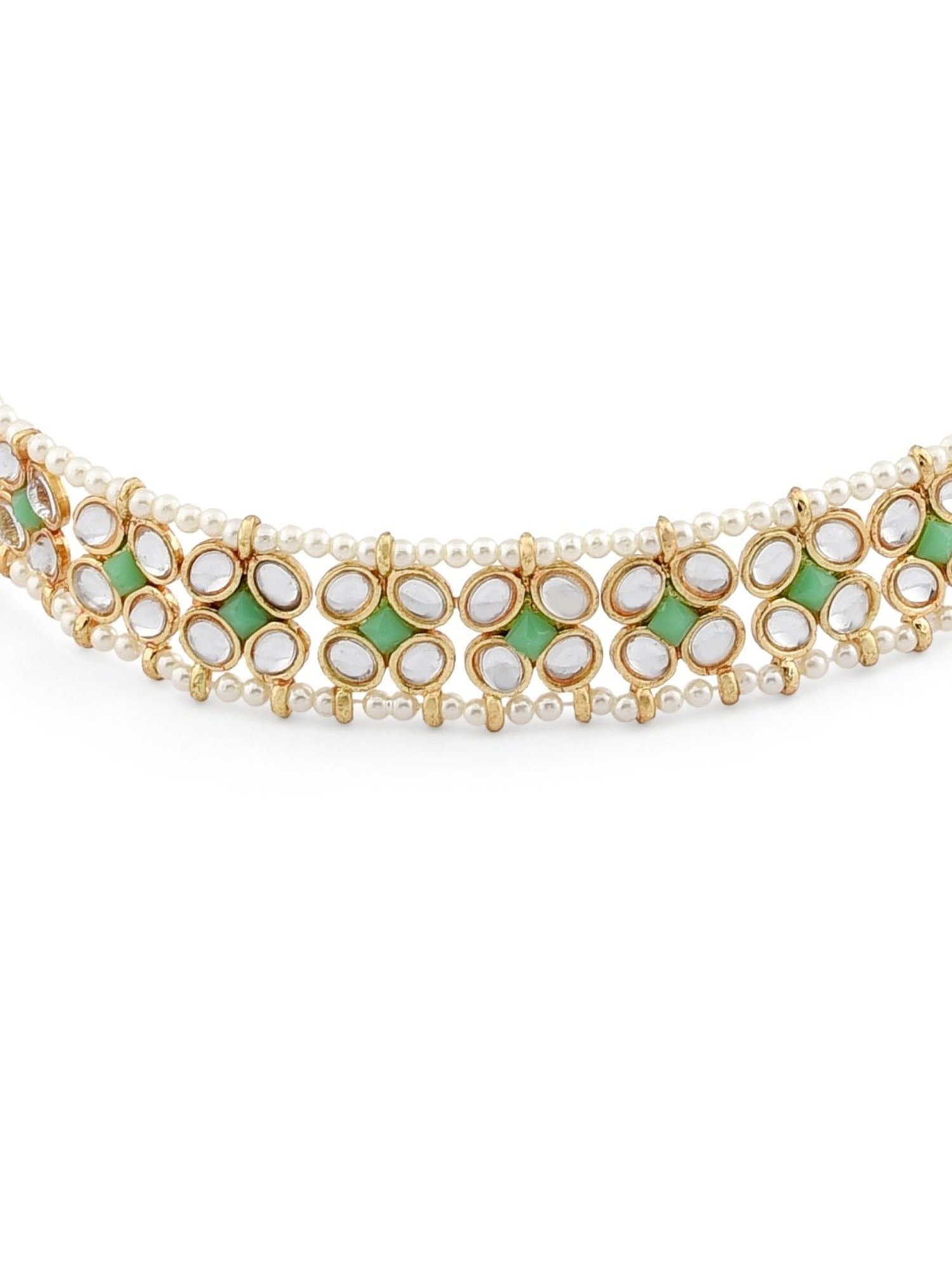 Zaveri Pearls Green Kundan Embellished Ethnic Head Chain-ZPFK13109
