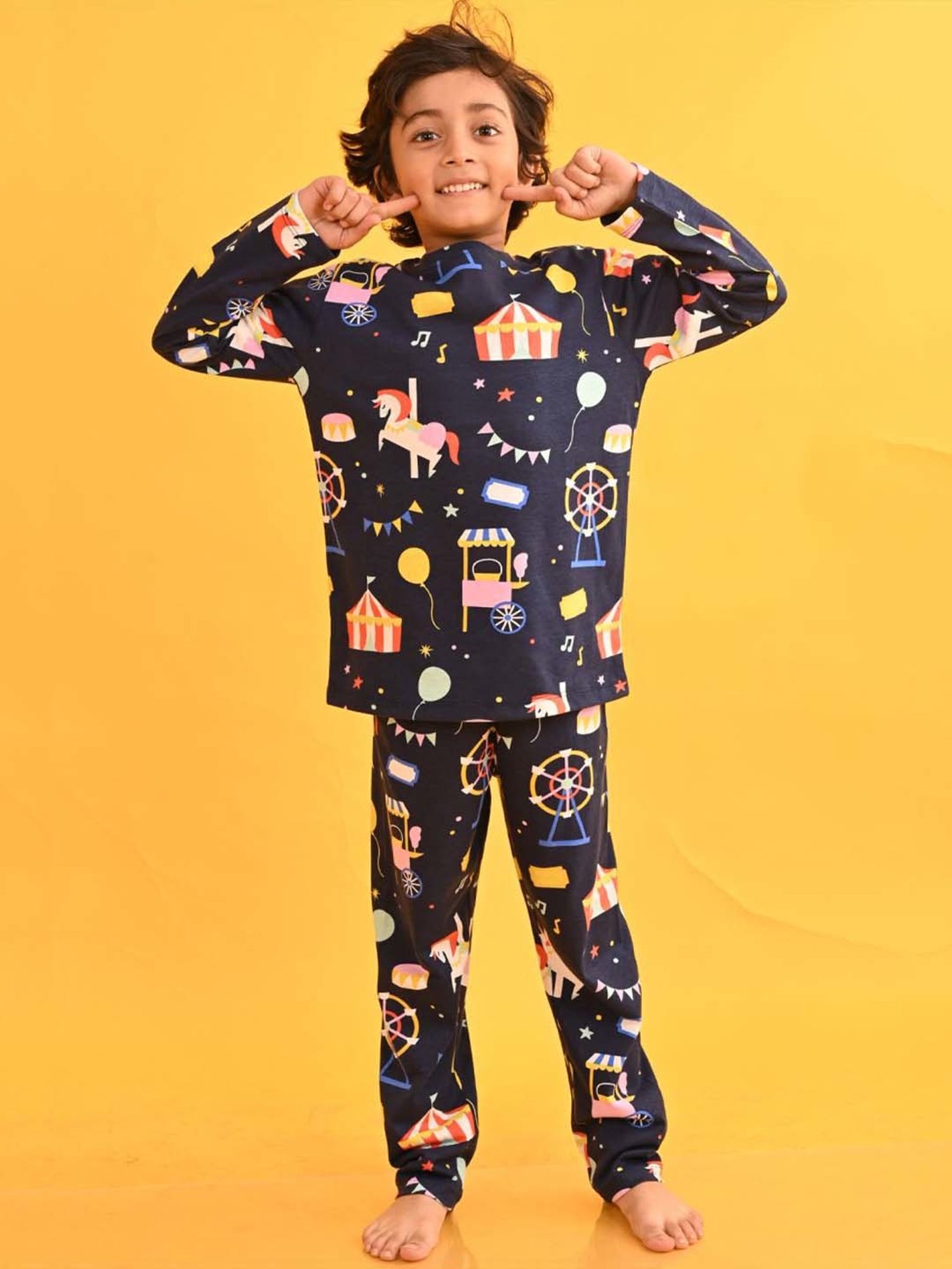 Nite Flite Boys Navy & Grey Born to Play Cricket Pyjama Set