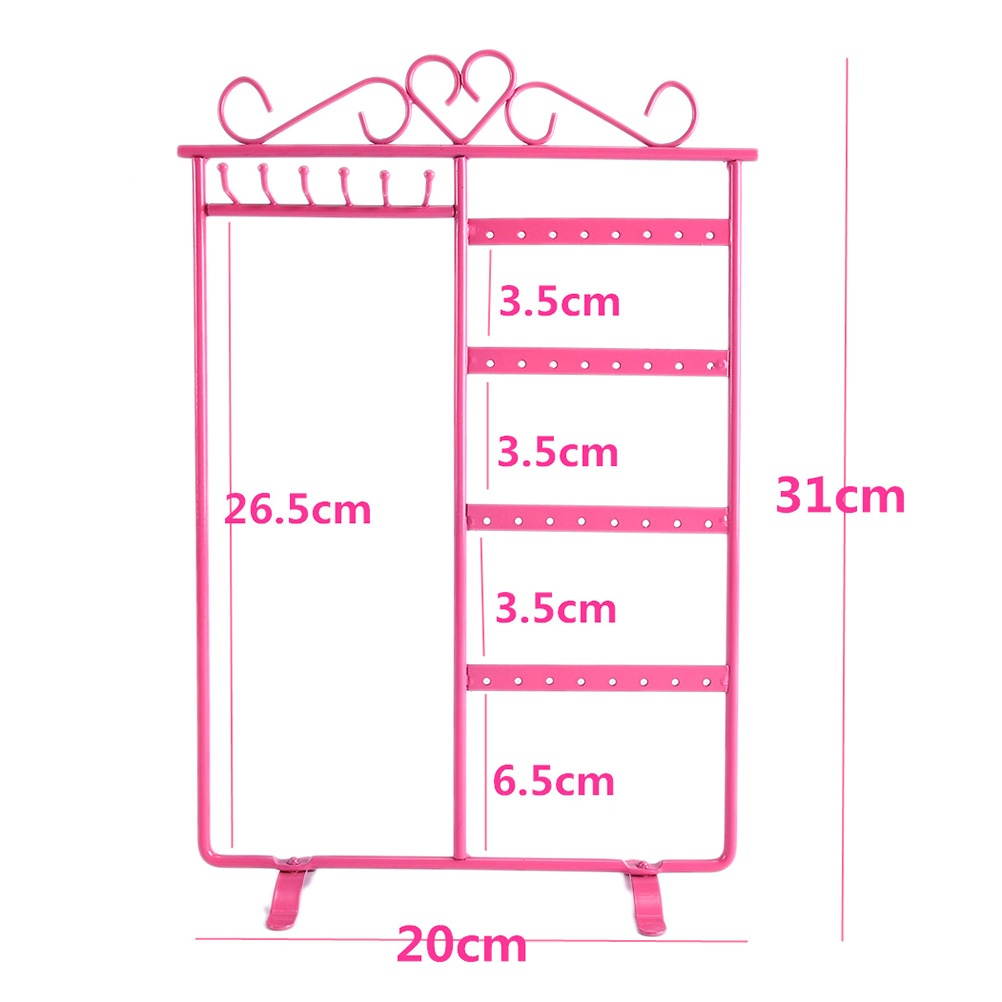 Jewelry Display Stand Iron Jewelry Hanger Organizer Stand for Earrings Bracelets (Black)