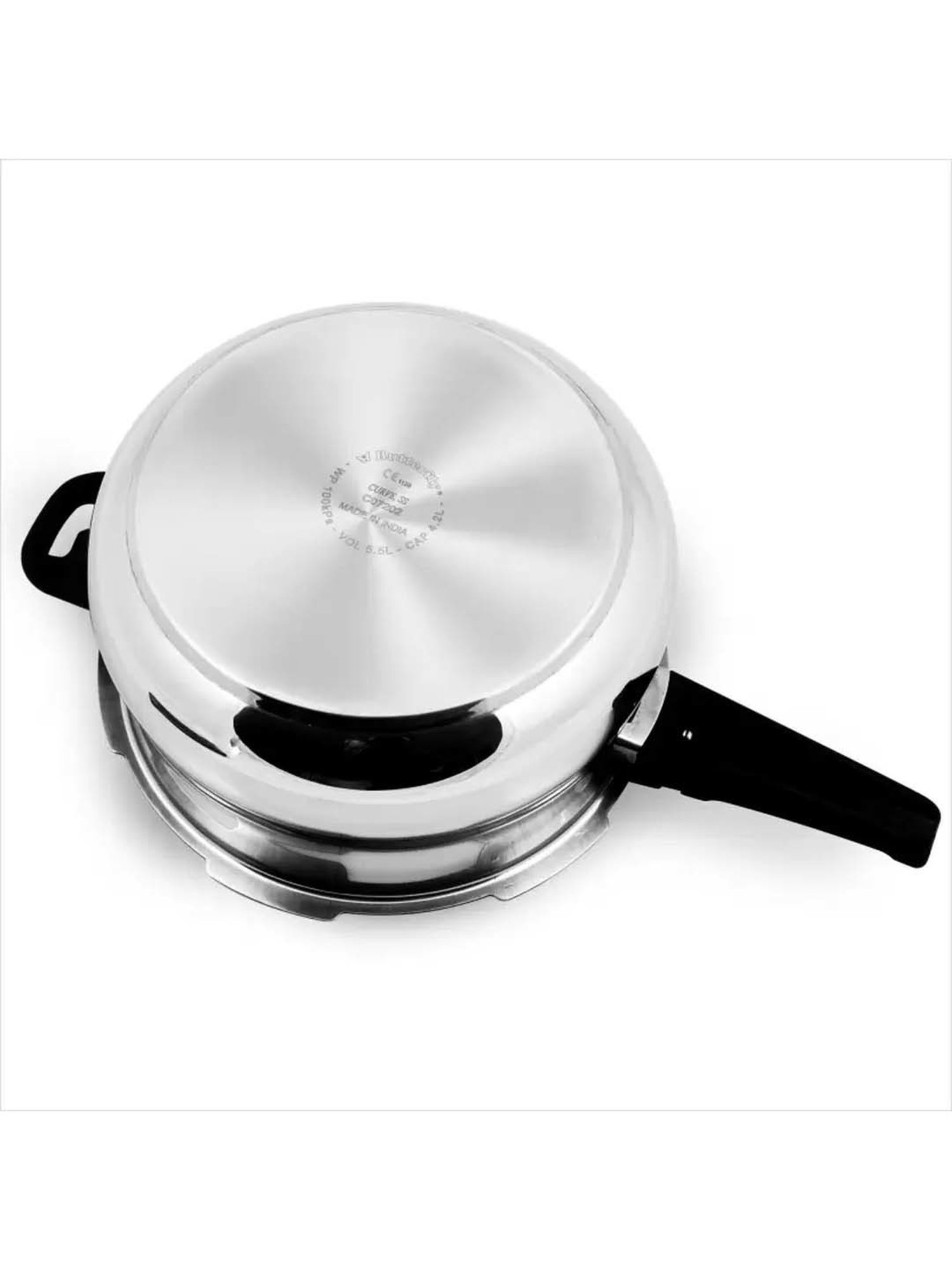 Butterfly Silver Stainless Steel Induction Curve Pressure Cooker (5.5 L)