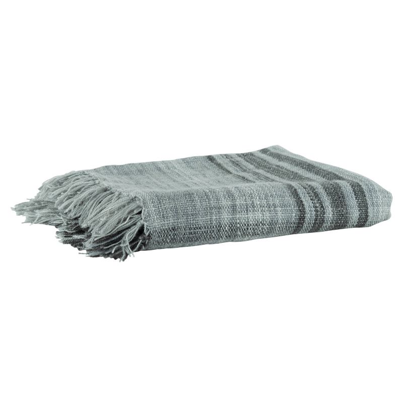 50"x60" Plaid Throw Blanket Gray - Rizzy Home