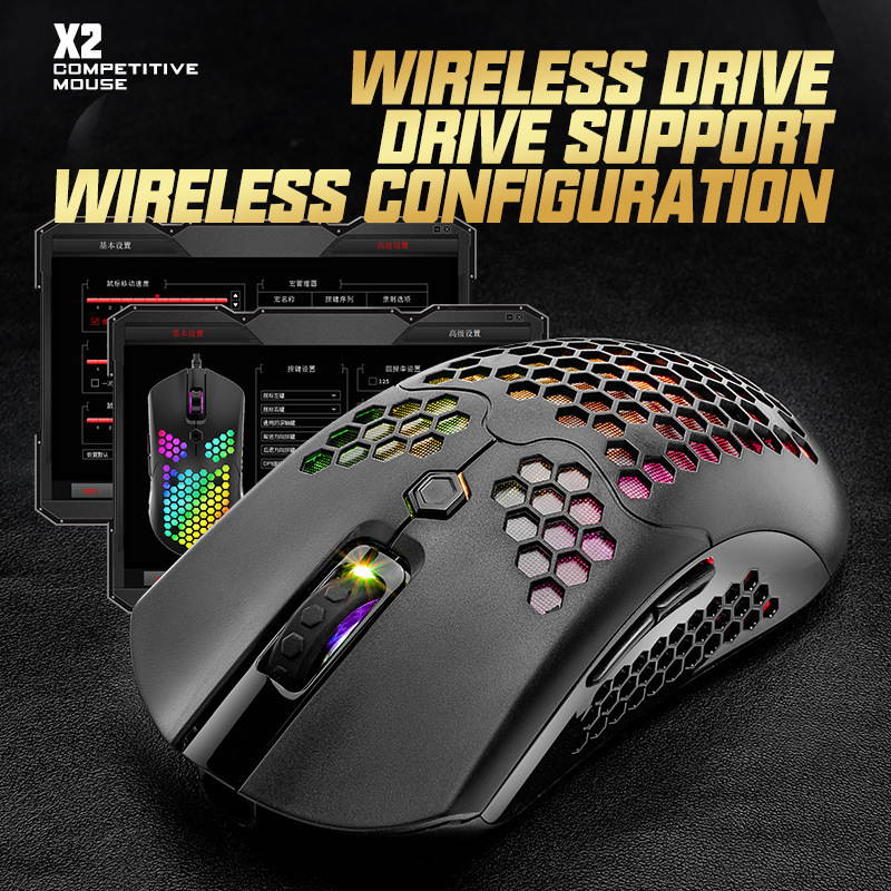 7 Buttons Wired Wireless Dual Mode Gaming Mouse 2.4GHz 5 Gears 12000 DPI Adjustable RGB Backlit Ergonomic Mice Lightweight Honeycomb Shell Gamer Mice Optical Mouse