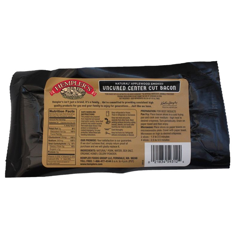 Hempler's Uncured Center Cut Applewood Bacon - 10oz