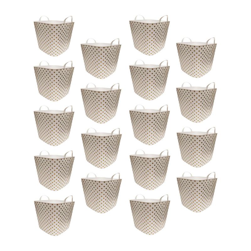 Life Story 25 Liter Plastic Home Storage Container Bin Basket, Gold (18 Pack)