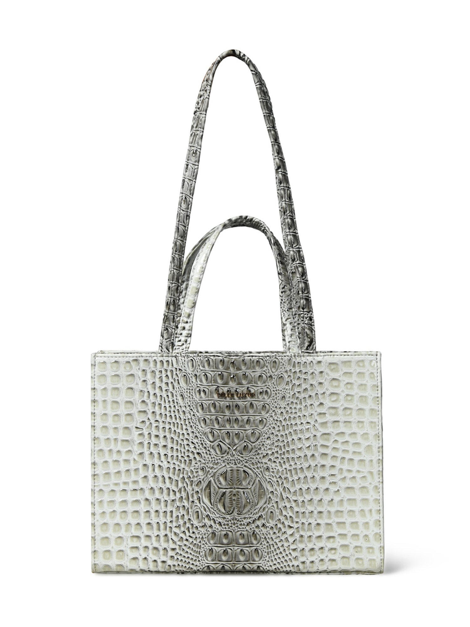 PELLE LUXUR Grey Animal Effect Medium Handheld Handbag