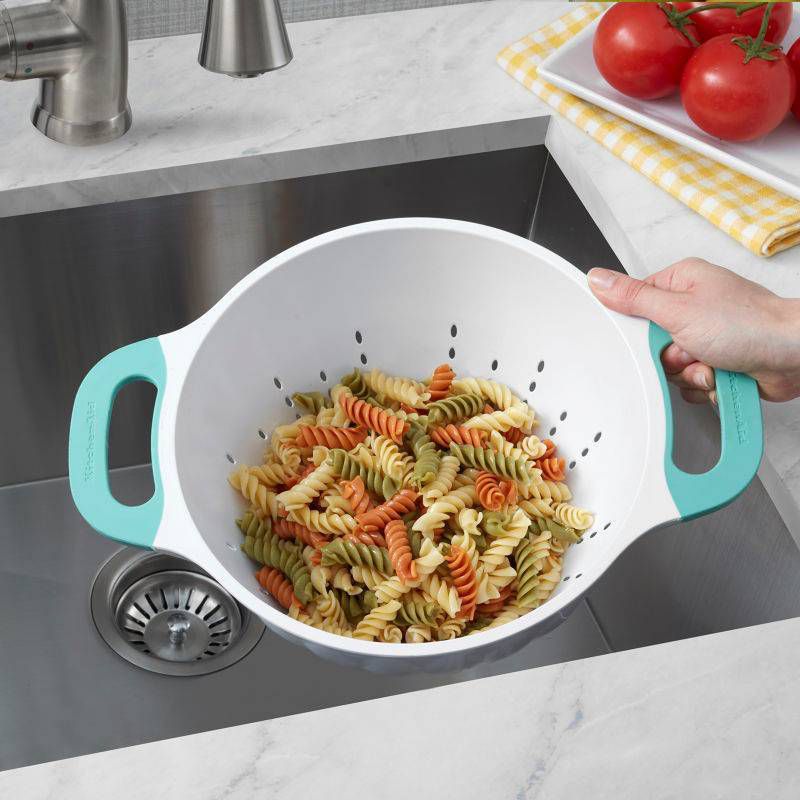 KitchenAid 5qt Colander White/Aqua Sky