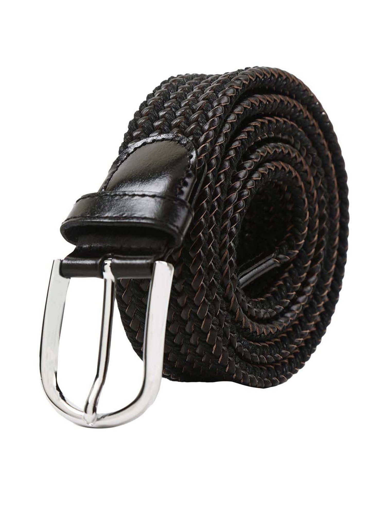 BULCHEE Black Leather Waist Belt for Men