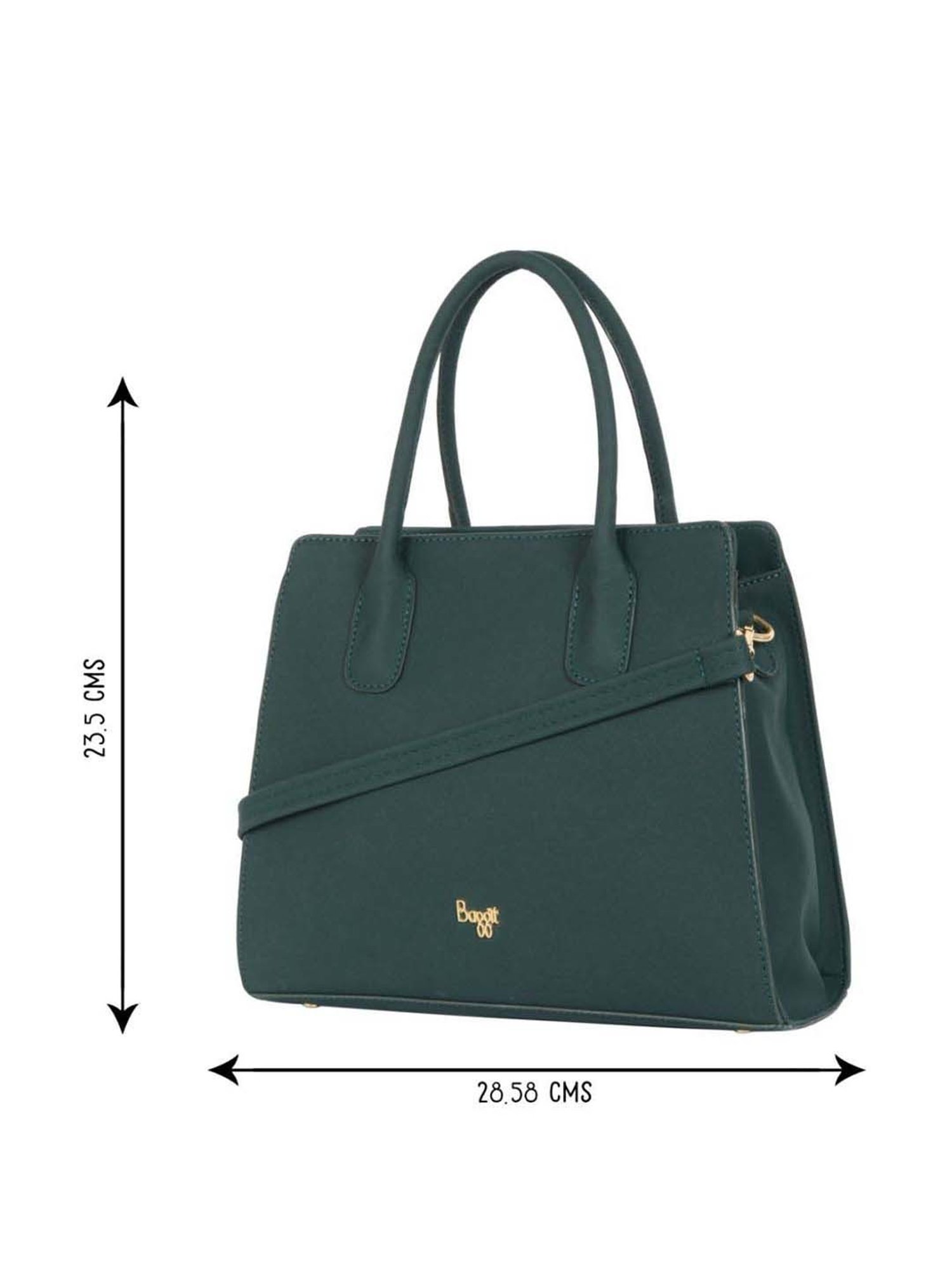Baggit Green Solid Medium Handbag