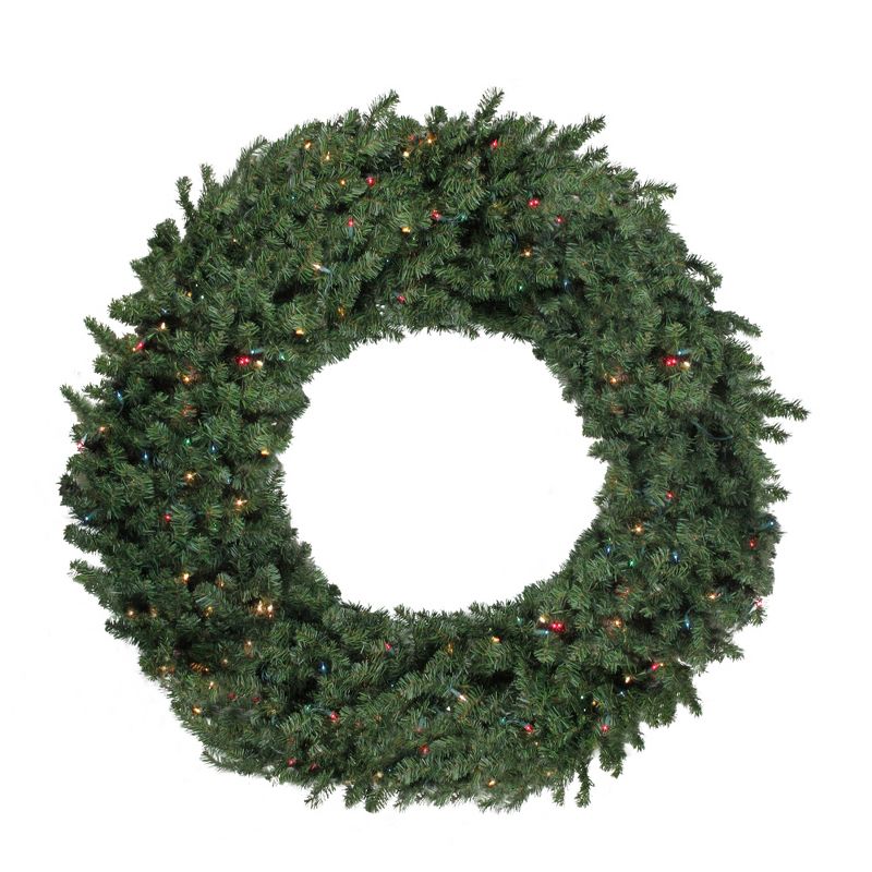 Darice 72" Prelit Commercial Canadian Pine Artificial Christmas Wreath - Multi Lights