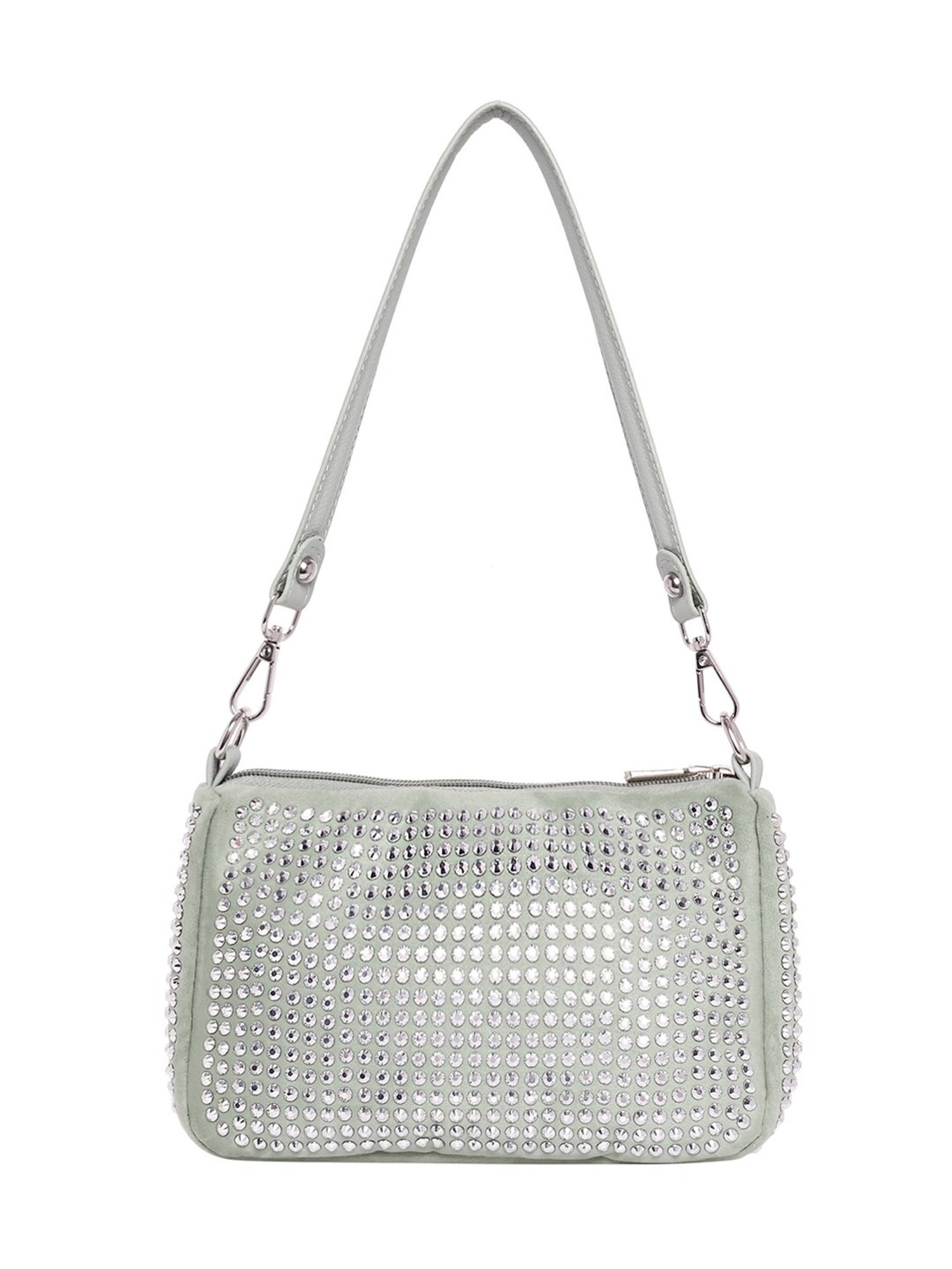 Lino Perros Soft Green Studded Medium Shoulder Bag