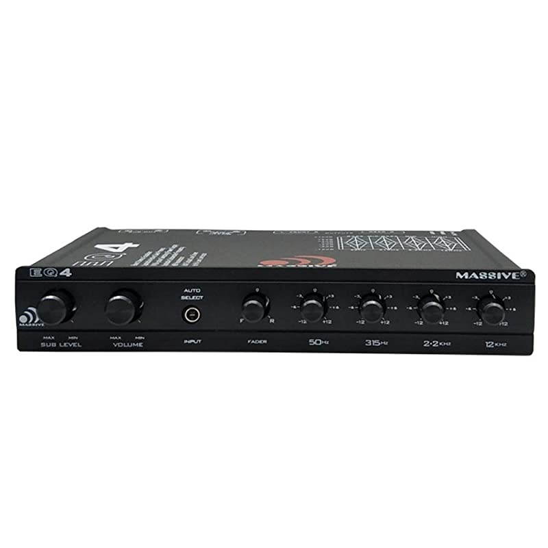 EQ4 Car Equalizer with 4 Band Graphic Equalizer - AUX inputs - 8V Line Driver - 12dB Crossover