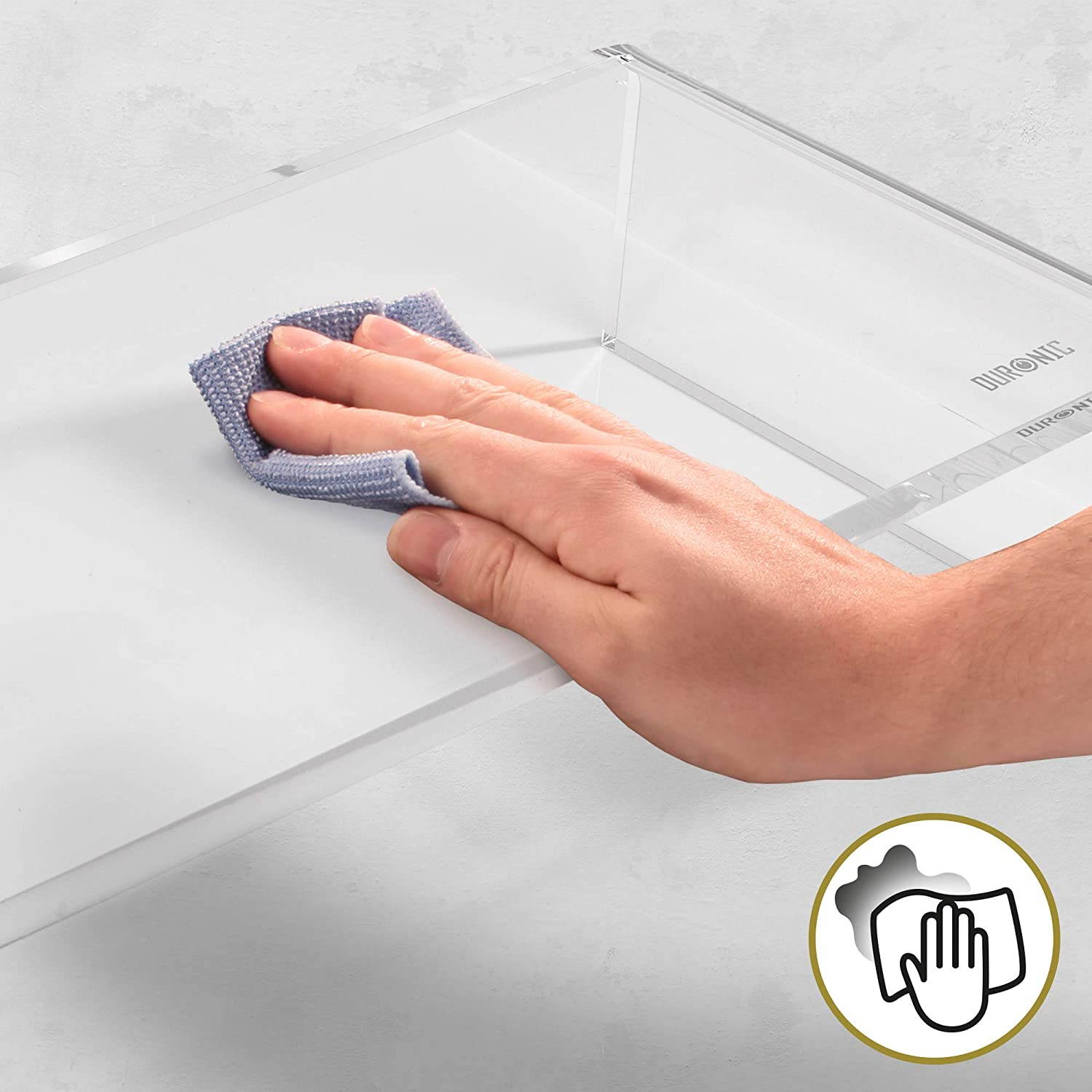 Duronic Monitor Stand DM053 | Screen Riser for Desktop | Clear Acrylic | Desk Support for a Laptop, TV Screen or PC Computer Monitor Screen | 30kg Capacity | 50cm x 20cm | For Home or Office