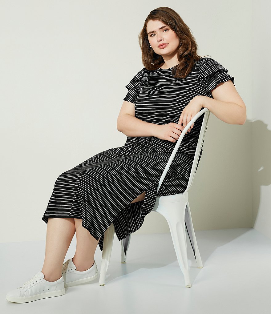 Intro Plus Size Activeease Drawstring Faux Wrap Skort