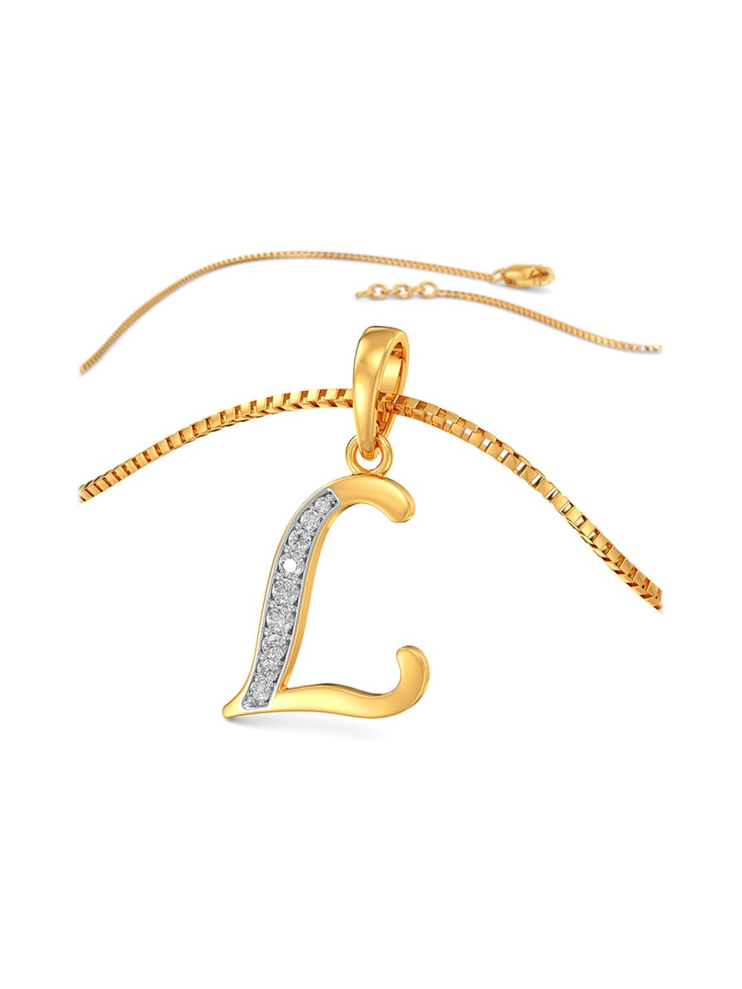 Mia by Tanishq Dual Radiance 18k Gold & Diamond Pendant with Chain