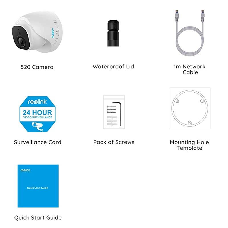 PoE IP Camera Outdoor 5MP HD Video Surveillance Work with Google Assistant Audio IR Night Vision Motion Detection SD Card Slot RLC520