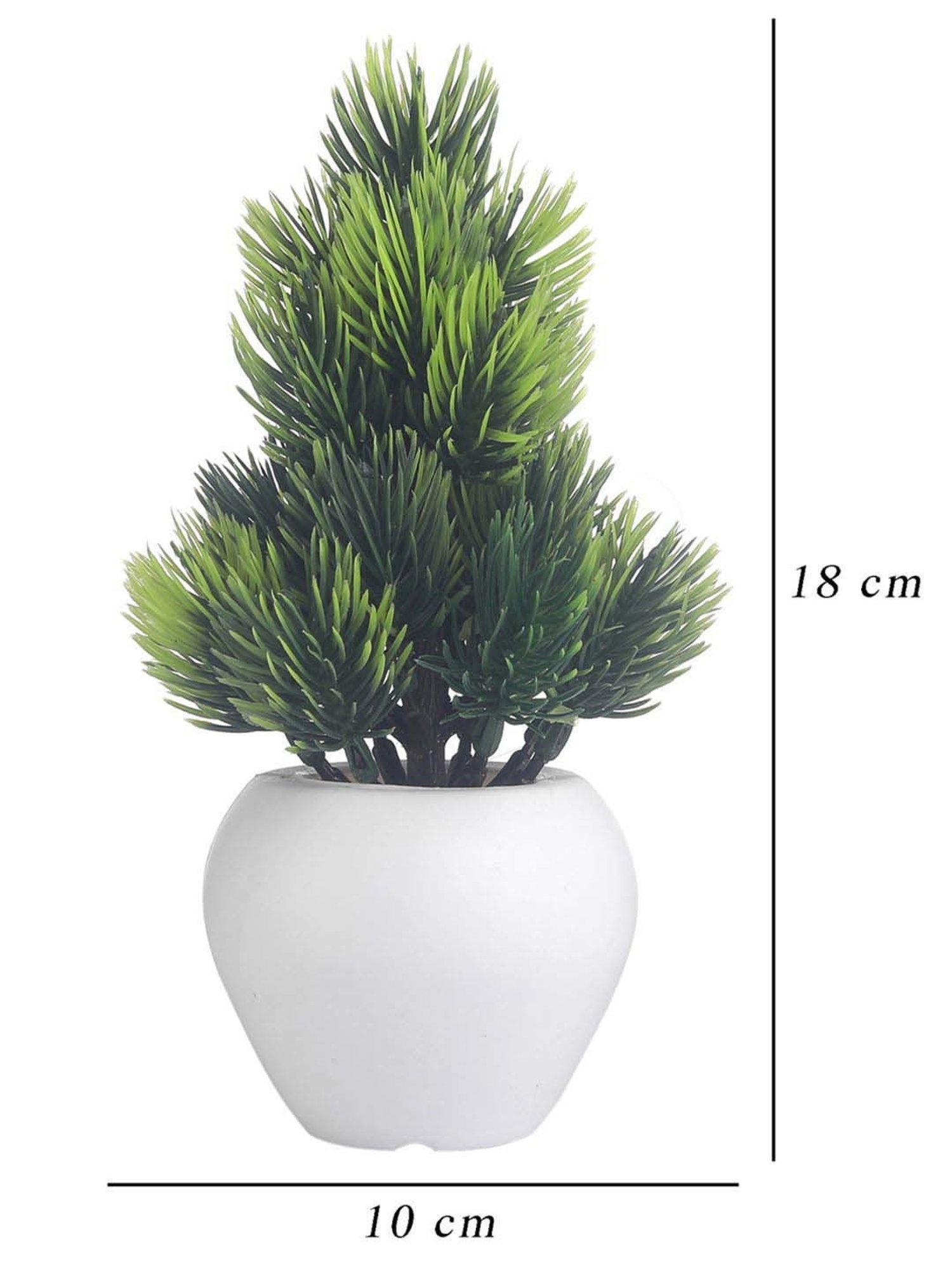 Foliyaj Multicolor Plastic Artificial Mini Plants - Set of 3