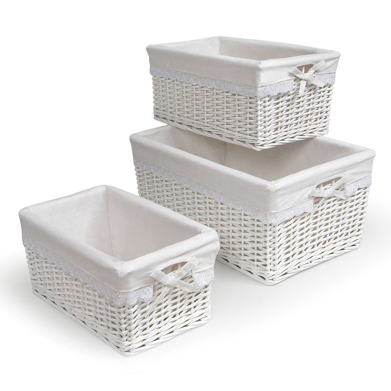 Badger Decorative Basket with White Liners Set of 3
