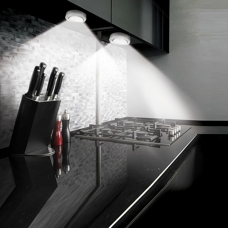 Brilliant Evolution 6pk Wireless LED Under Cabinet Puck Light With Remote