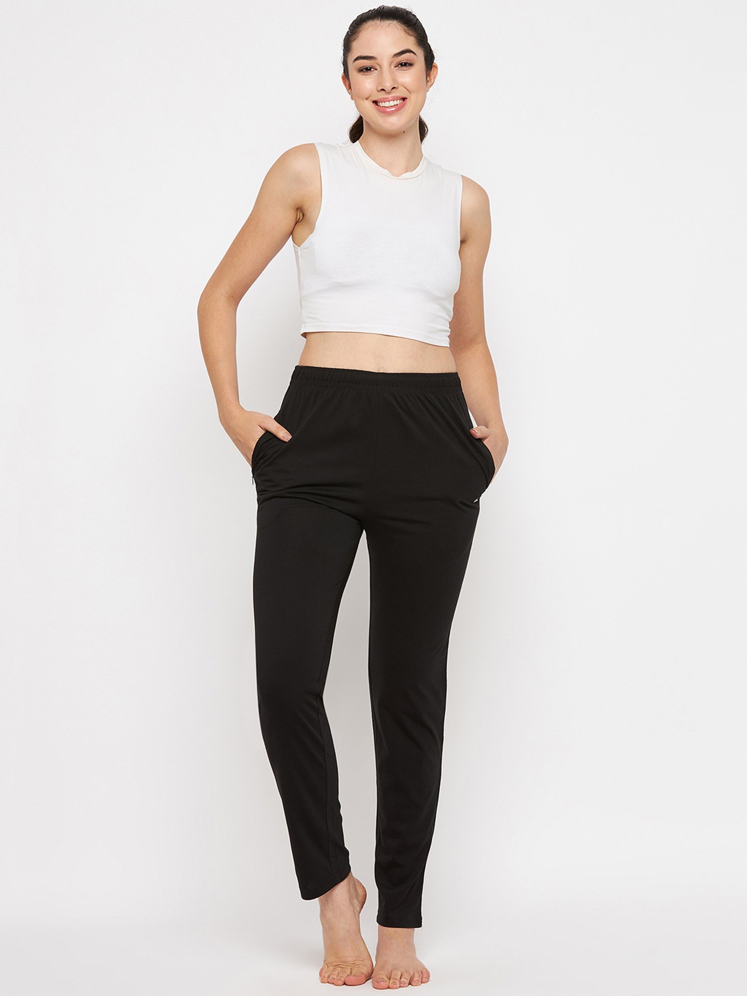 Okane Black Mid Rise Lounge Pants