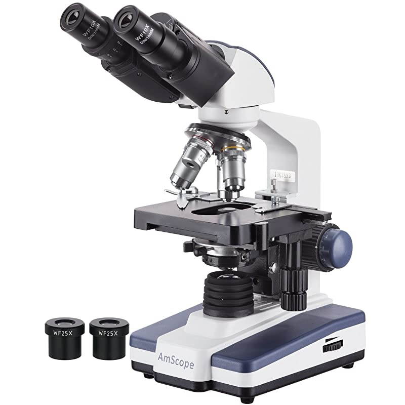 B120C-E1 Siedentopf Binocular Compound Microscope, 40X-2500X Magnification, LED Illumination, Abbe Condenser, Two-Layer Mechanical Stage, 1.3MP Camera and Software Windows XP/Vista/7/8/10
