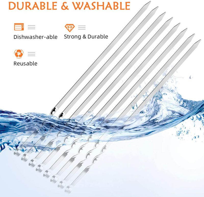 VIBOLA Barbecue Skewers for Grilling,Barbecue,Kabob,Marshmallows,Fruit,Appetiser,Cocktail,Chocolate Fountain,Vegetable,Kitchen,Camping and Party. 17" (16-Pack)