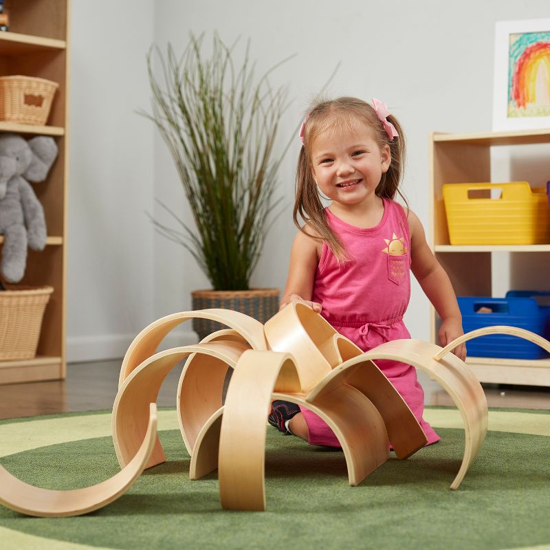 ECR4Kids Wood Tunnels and Arches Toy Set (10 Pieces) Creative STEM Building Kit