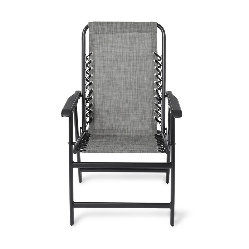 Caravan Canopy Infinity Suspension Steel Frame Folding Chair, Gray (2 Pack)