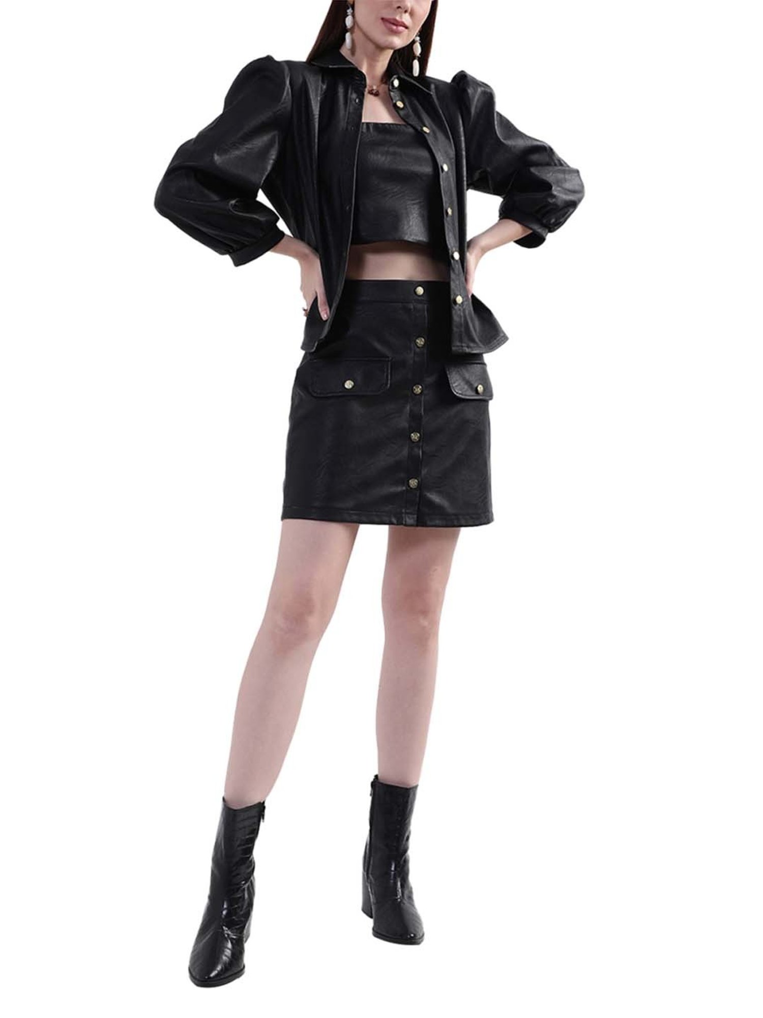 KENDALL + KYLIE Black Regular Fit Shirt