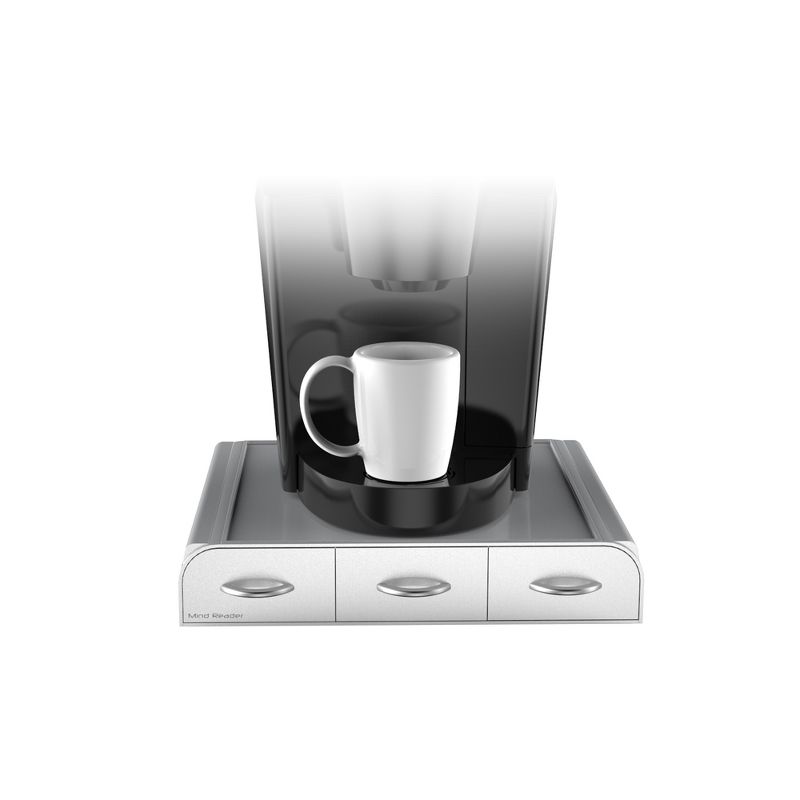 Mind Reader Single Serve Coffee Pod Holder Drawer, 36 Capacity K-Cup, Silver
