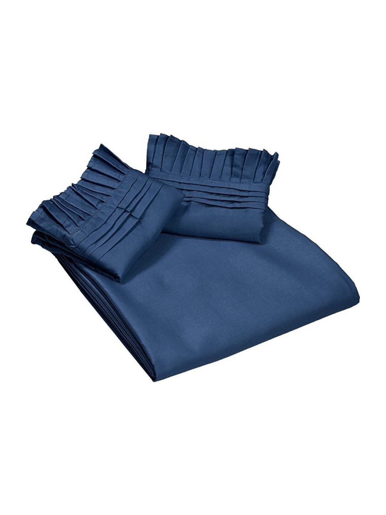 Saral Home Easy Living Blue Cotton Queen Bed Sheet With Pillow Covers