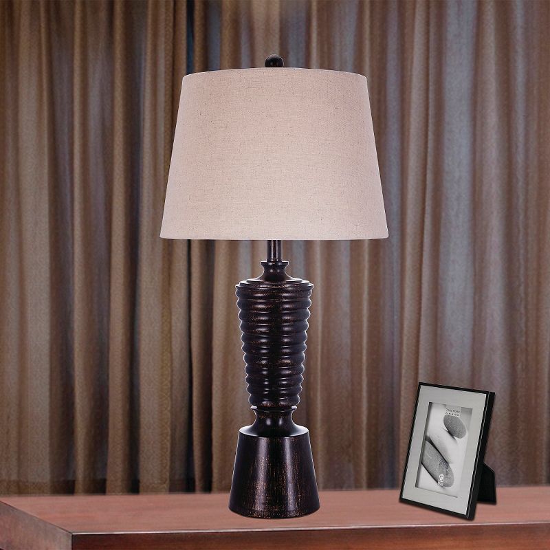 Deco Resin Table Lamp - 30.5"H - Antique Bronze