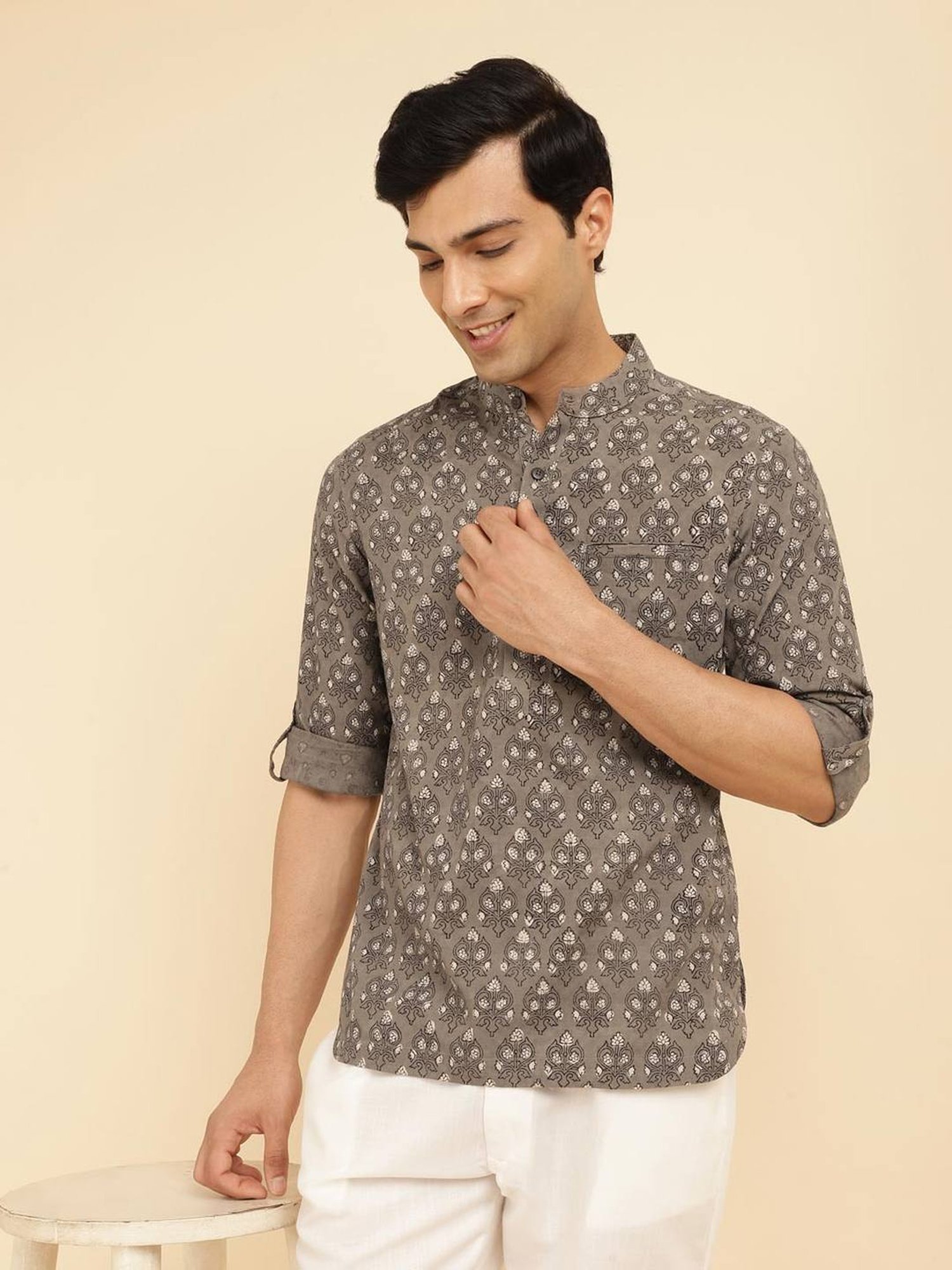 High Star Green Cotton Relaxed Fit Striped T-Shirt