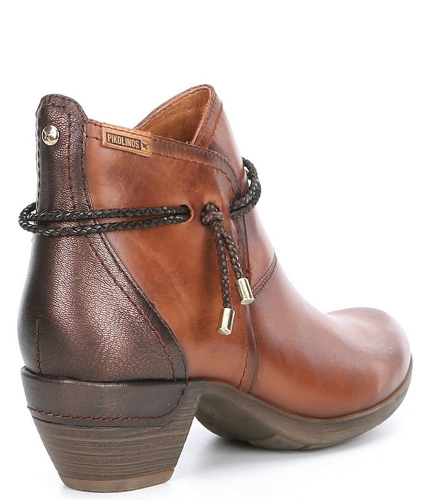 Pikolinos Rotterdam Tassel Leather Block Heel Booties