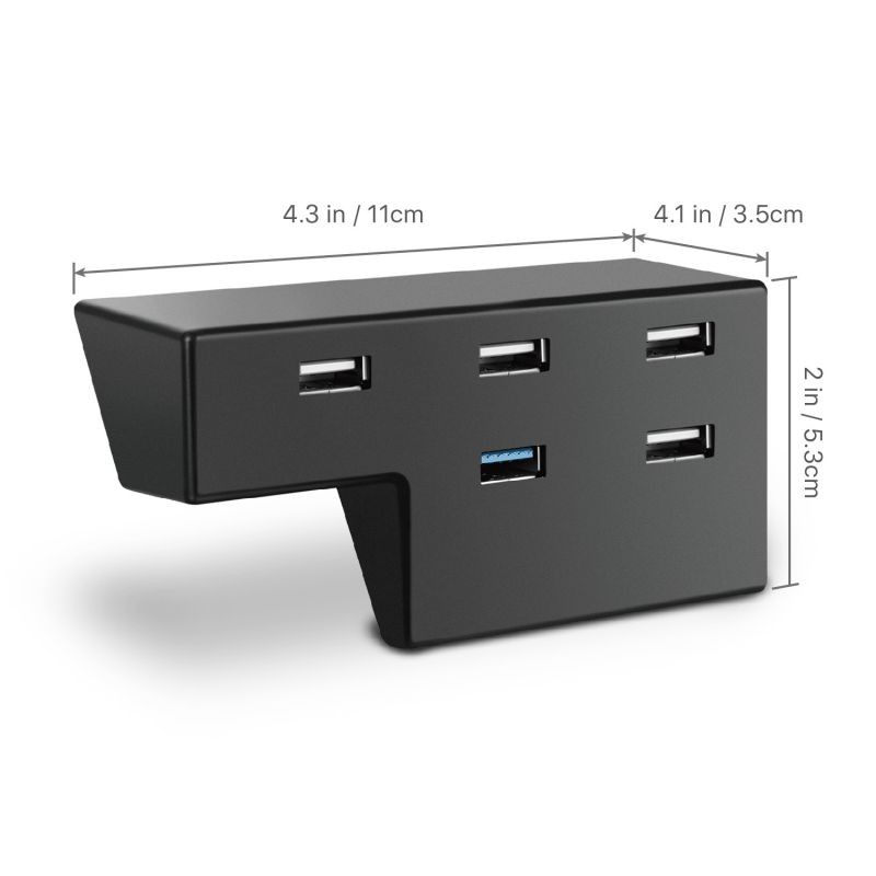 5 Port USB Hub for PS4 Pro Edition - USB 3.0 / 2.0 High Speed Adapter Accessories Expansion Hub Connector Splitter Expander for PS4S PlayStation 4 Pro Edition Gaming Console [PS4 Pro Edition]