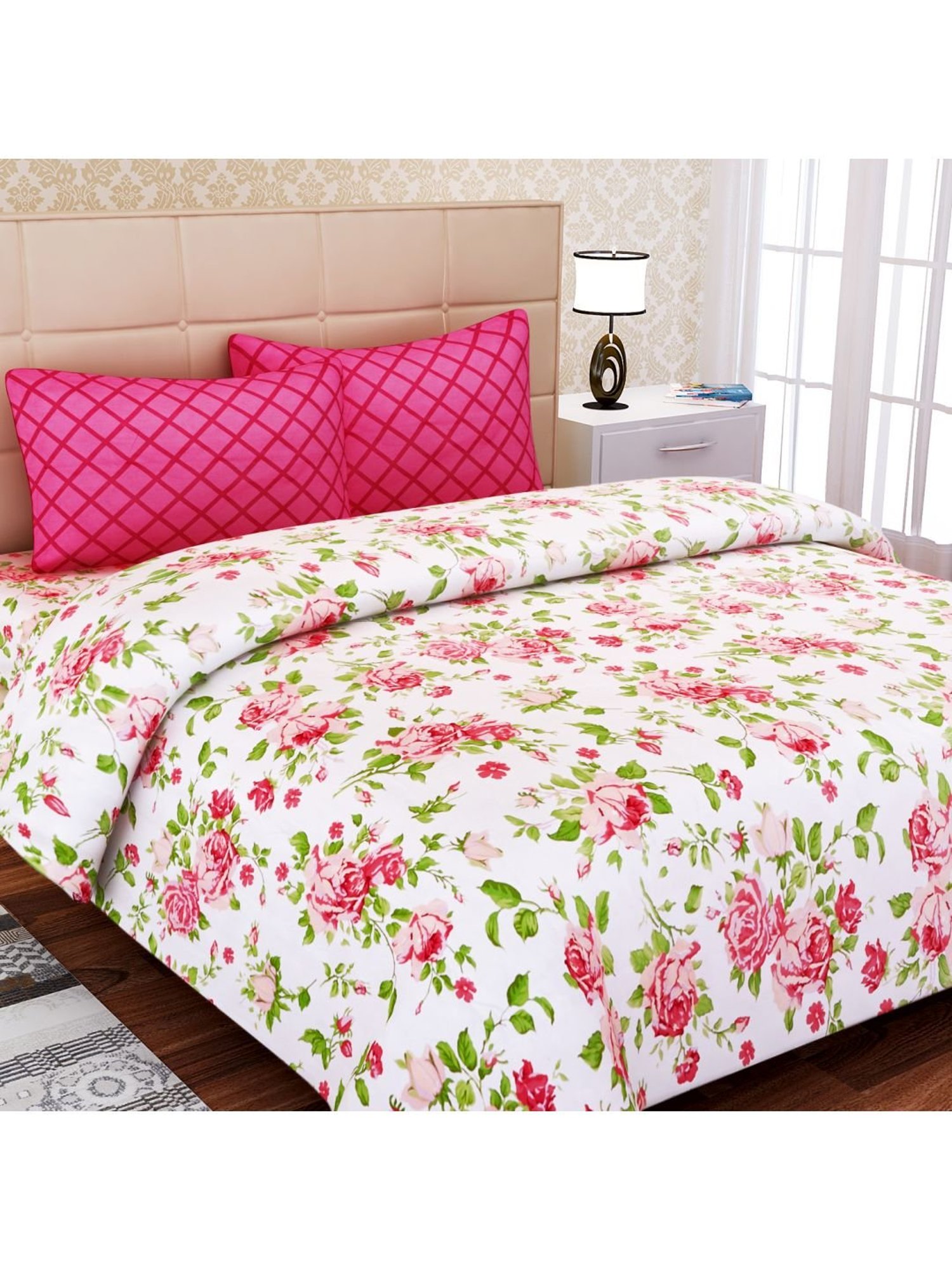 Maspar Purple 100% Cotton 200 TC Bed Sheet Set