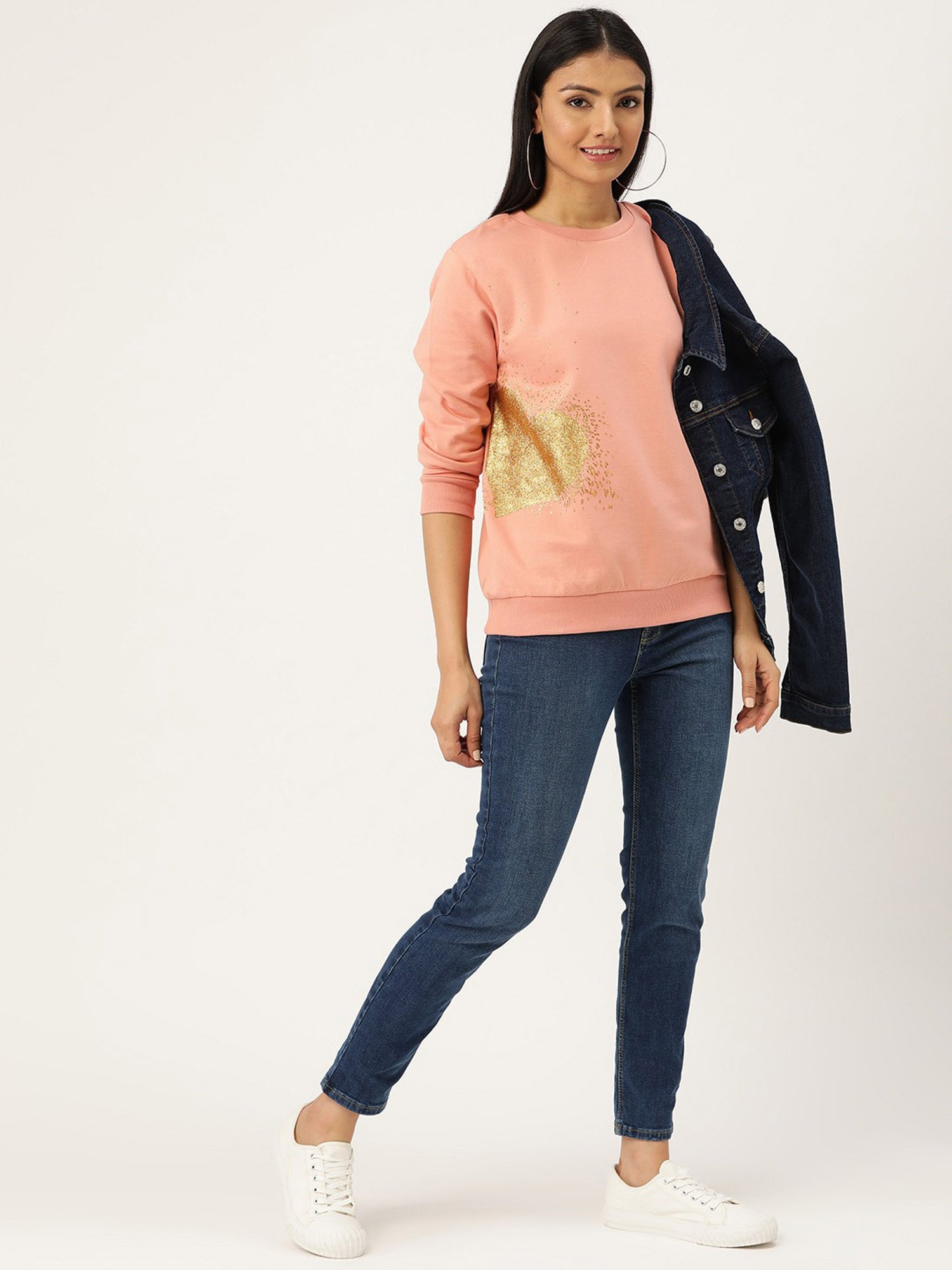 Sera Pink Printed Sweatshirt