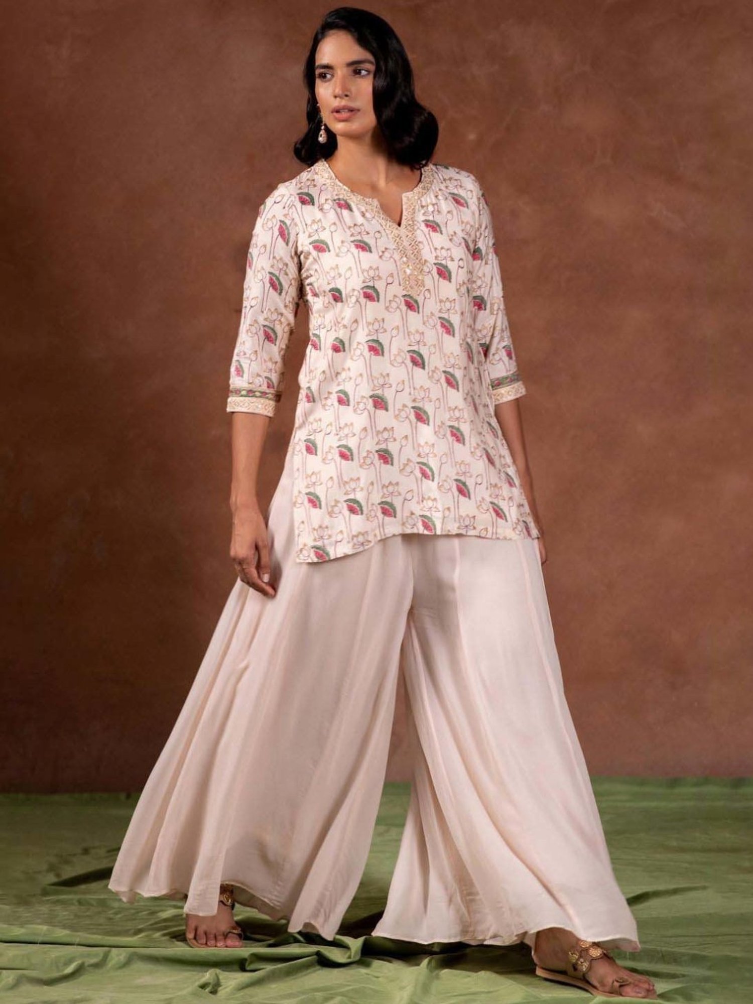 Prakriti Jaipur Peach Chaashini Kamal Kurta
