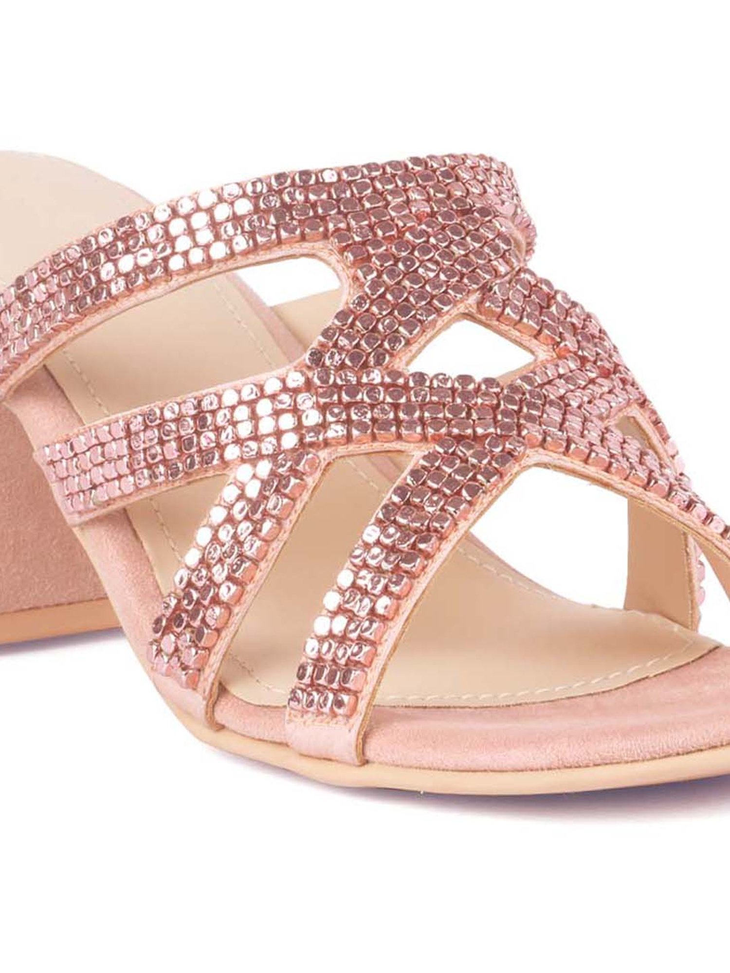 London Rag Women's Blush Cross Strap Sandals