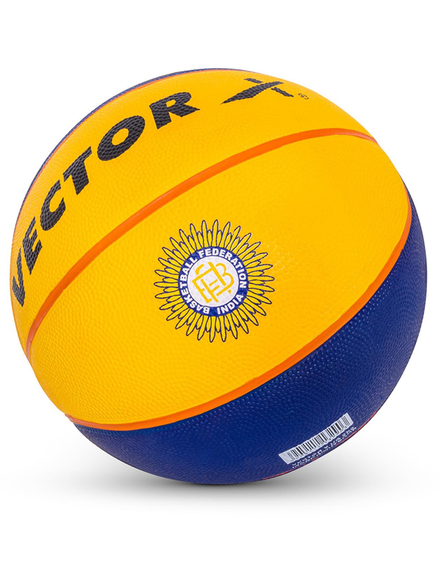 Vector X HG 3X3 Official Match Ball Specialized Reinforced Rubber Basketball (Blue & Yellow) Size -6