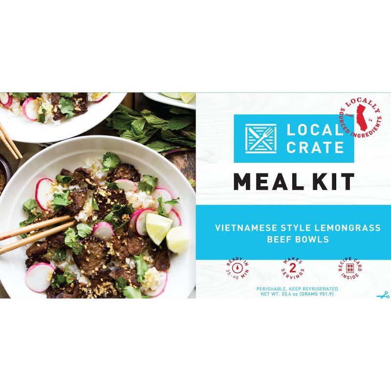 Local Crate Vietnamese Style Lemongrass Beef Bowls Meal Kit - Serves 2 - 33.4oz
