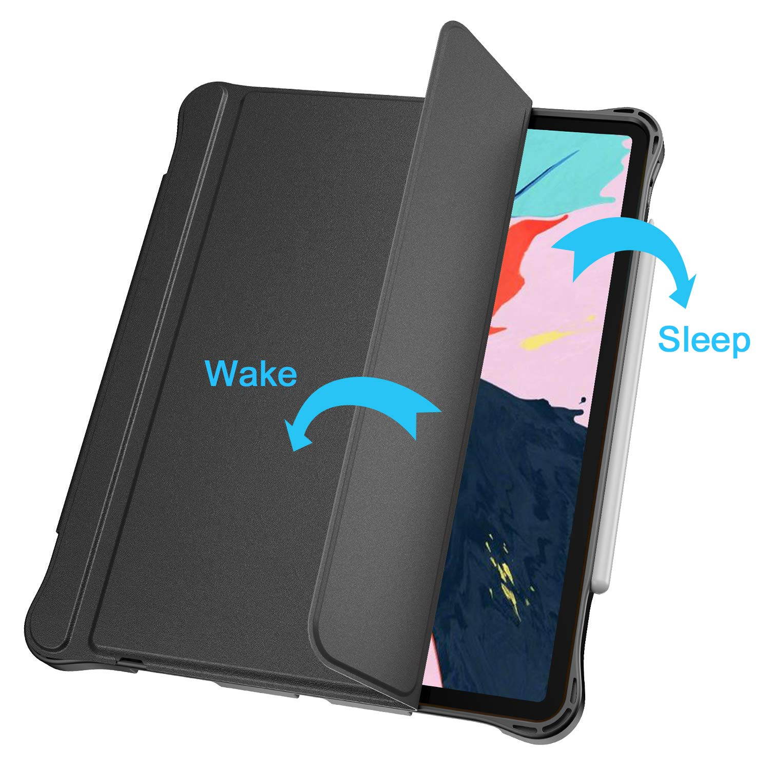 OMOTON Detachable Keyboard Case for iPad Pro 12.9 2018 (Not fit for 2015&2017 Version), Ultra-Thin Bluetooth Keyboard Case with Built-in Stand and Pencil Slot (Support Apple Pen 2nd Charging), Black