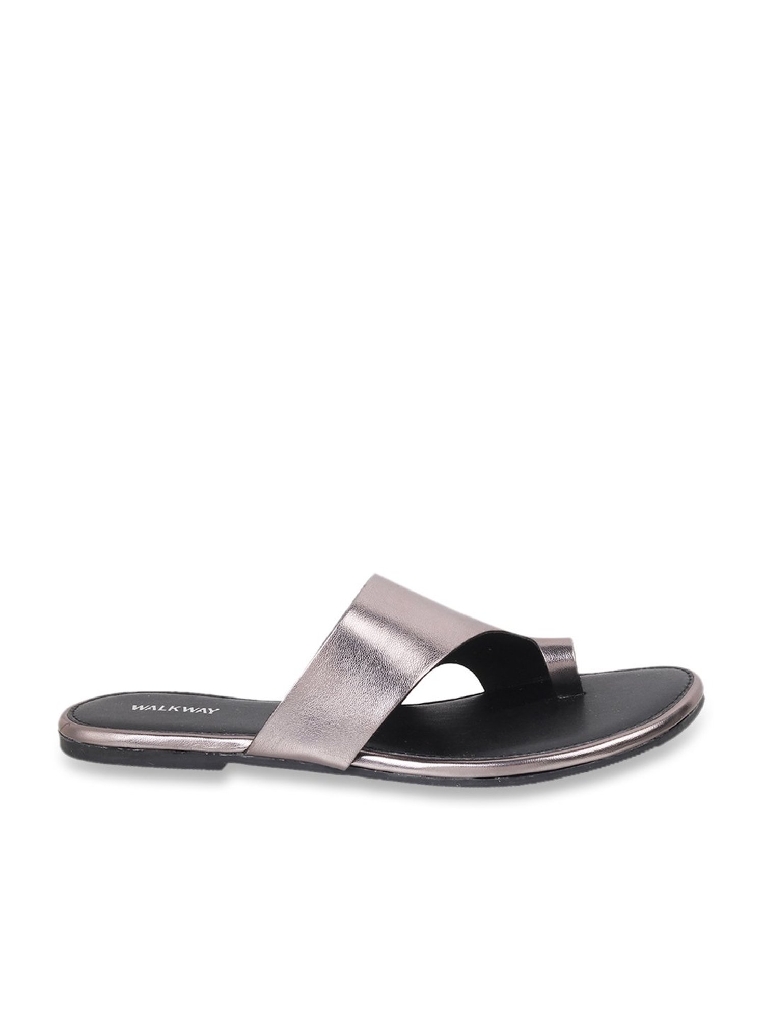 Walkway Women's Gun Metal Toe Ring Sandals